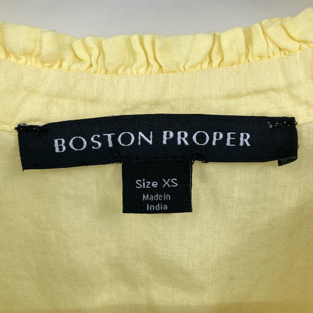 Boston Proper Tiered Shift Dress Lemon Drop XS Babydoll Ruffled Feminine Boho - Picture 5 of 7